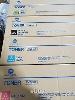 (1) Genuine Konica Minolta COLOR TONER SET TN713 CMYK