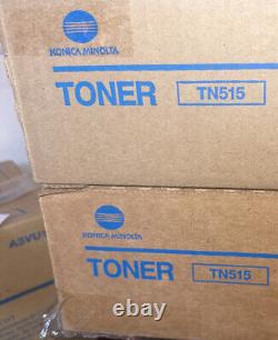 (2) Genuine Konica Minolta Tn515 Black A9e8030 Toner Bizhub 558 458