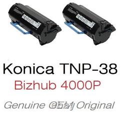 2 Mostly New Genuine Konica Minolta Bizhub 4000p Toners Tnp38 A63w01w 75% 70%