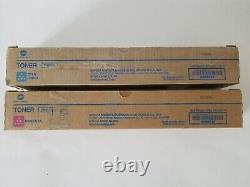 2-Pack Konica Minolta TN514M/TN514C Toner Cartridges Magenta Cyan NEW Genuine
