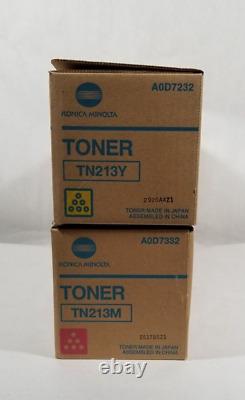 2pc Genuine OEM Konica Minolta Toner Set TN213M, TN213Y New In Box