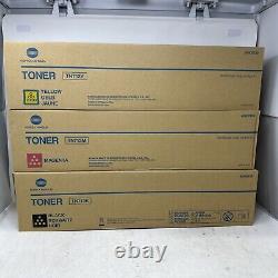 3 Genuine Konica Minolta BizHub C659, C759 Color Toners TN713M TN713C TN713K