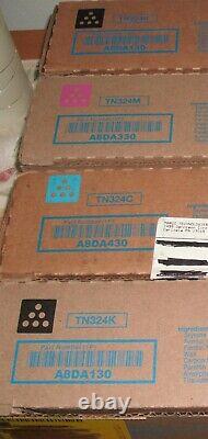 4 Genuine Konica Minolta Bizhub TN324 Toners C258 C308 C368 Black and Colors NEW