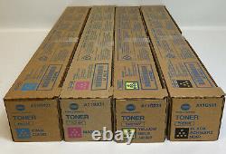 4 NEW Genuine Konica Minolta Toner Cartridges TN216K TN216Y TN216M TN216C Sealed