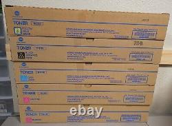 5 Konica Minolta Genuine Toner Cartridges TN514C TN514Y TN514M TN514K Oem New