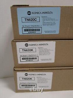 Genuine Konica Minolta 2-tn620k Black 1-tn620c Cyan Toners New Ships Free