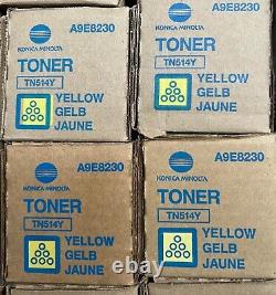 Genuine Konica Minolta Bizhub TN514Y Yellow x4 C458 C558 Toner OEM New