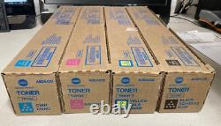 Genuine Konica Minolta CMYK TN324C TN324M TN324Y TN324K Lot of 4 Toners NEWithOEM