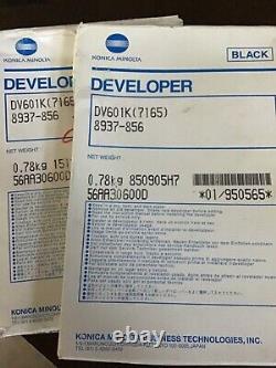 Genuine Konica Minolta Dv601k (7165) 2 Sealed Packs Black Developer 7255 7155