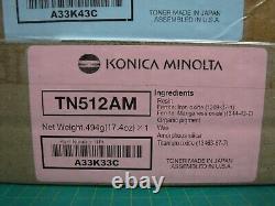 Genuine Konica Minolta Set Of 4 Toners TN512 K/Y/M/C AK33K132 A33K23C/33C/43C