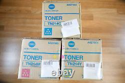 Genuine Konica Minolta TN214 CMY Toner Cartridges BizHub C200/C203/C253 Same Day