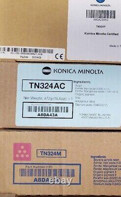 Genuine Konica Minolta TN324 C-M-Y Toner Cartridge Color Set OEM MIX-MATCH NEW