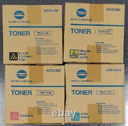 Genuine Konica Minolta TN711 Toner set CMYK A3VU130 A3VU230 A3VU330 A3VU430