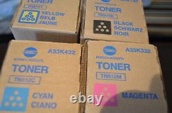 Genuine Konica Minolta Tn512 Toner Cartridges Full Set New Sealed Boxes