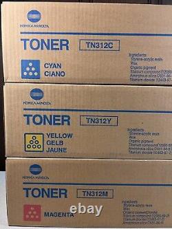 Genuine Konica Minolta Toner TN312Y TN312M TN312C Set of 3 Colors