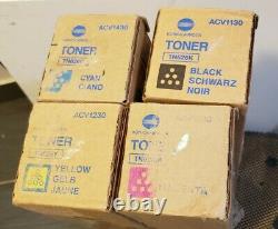 Genuine Konica Minolta Toner TN626 Brand New unopened Lot of 4, full Set K/C/M/Y