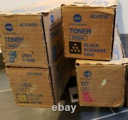 Genuine Konica Minolta Toner TN626 Brand New unopened Lot of 4, full Set K/C/M/Y