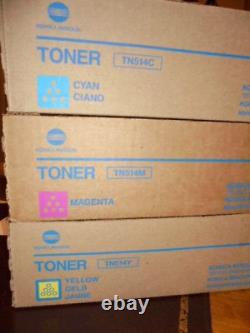 Genuine OEM Konica Minolta CMY TN514C TN514M TN514Y Toner Cartridges NEW SEALED