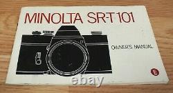 Genuine Vintage Minolta SRT 101 Film CAmera With MC Rokkor-PF 117 Lens READ