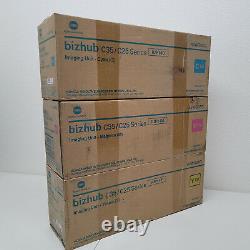 Konica Minolta Bizhub C35 C25 Set of Color NO BLACK Genuine Free Shipping