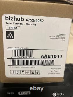 Konica Minolta TNP64 Black AAE1011 Genuine Original Toner Cartridge 4052, 4752