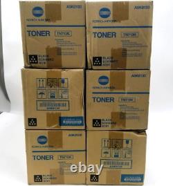 LOT OF 6 Konica Minolta TN713K A9K8130 Black Toner Cartridge OEM Genuine