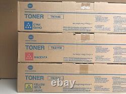 Lot Of 3 Genuine Konica Minolta Toner Cartridges Tn314c, Tn314m, Tn314y Free Ship