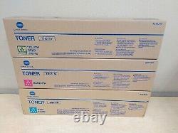 Lot of 3 Genuine Konica Minolta Toner Cartridges CMY TN611C TN611M TN611Y New