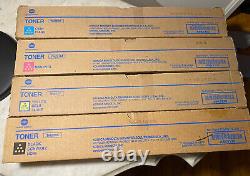 Lot of 4 Konica Minolta Genuine Toner Cartridges TN221C TN221Y TN221M TN221K