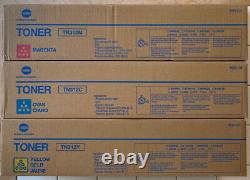 NEW Lot of 3 Genuine Konica Minolta TN321Y TN321M TN321C Toner Cartridges SEALED