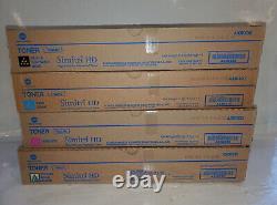 New Genuine Konica Minolta Bizhub TN321K TN321C TN321M TN321Y Toner Set
