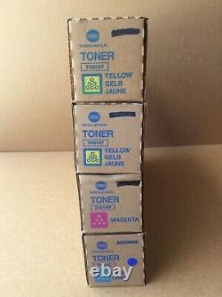New! Lot of 4, Genuine OEM Konica Minolta Toner Cartridges TN514 Y/M/C Low Yield