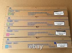 New! Lot of 4, Genuine OEM Konica Minolta Toner Cartridges TN514 Y/M/C Low Yield