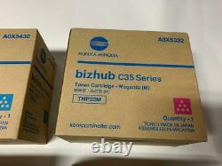 New Sealed Genuine Oem Bizhub C35 / C35p Konica Minolta Cymk Toner Set