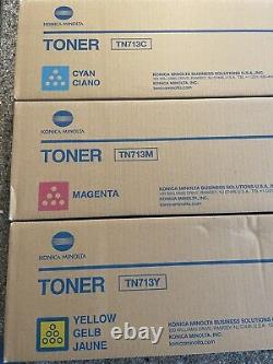 New Set of 3 OEM Genuine Konica Minolta Toner TN713 C/M/Y for C659 C759