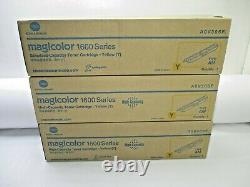 Qty-3 Genuine Konica Minolta Magicolor Toner 1600-yellow T5-b11
