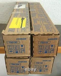 Set 4 Konica Minolta Genuine TN512 Toner CMYK OEM Original C454 C554 Sealed Box