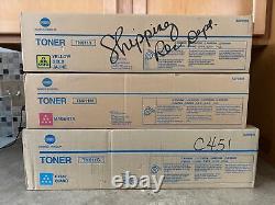 Set Of 3 Genuine Konica Minolta Tn611c Tn611m Tn611y Toner Cartridges Ulc1-15