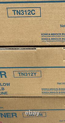Set of 3 Genuine Brand New KONICA MINOLTA Toner TN321AM, TN321AY, TN321AC
