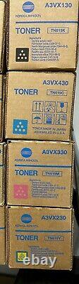 Set of 4 OEM Genuine Konica Minolta TN619 Toner Cartridges CMYK Free Shipping
