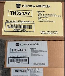 11 boîtes - Nouveau toner OEM authentique Konica Minolta TN324 K/C/M/Y pour C258 C308 C368
