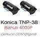 2 Principalement Nouveaux Véritables Toners Konica Minolta Bizhub 4000p Tnp38 A63w01w 75% 70%