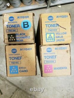 A11g131/231/331/431-genuine Konica Minolta Tn216 Toners, 4 Color Set (cymk)
