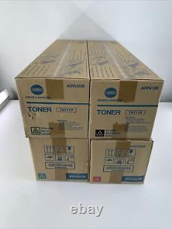 ENSEMBLE 4x Konica Minolta Toner GENUINE TN711 CMJN Bizhub C654 C754 OEM USINE NEUF