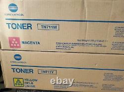 Toner Authentique Konica Tn711-m Tn711-y A3vu330 Magenta Et Yellow Nouveau