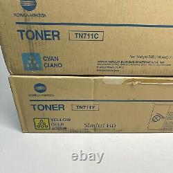Véritable Konica Minolta Tn711 Toner C&y Nouveau Dans La Boîte Sceaux D'usine Jaune & Cyan
