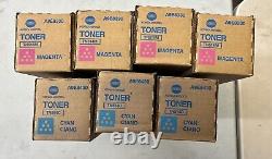 Véritable lot de Konica Minolta TN514C et TN514M cyan et magenta, neuf dans leur emballage d'origine.